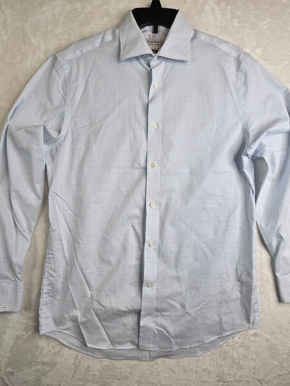 Joseph Abboud Mens Non-Iron Modern Fit Size 32/33 15 ½ Light Blue Dress Shirt